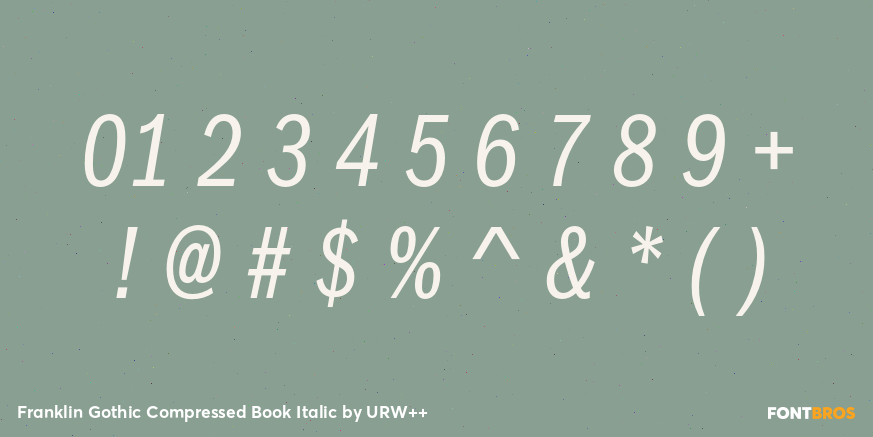Franklin Gothic Compressed Book Italic Font Poster #1