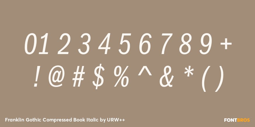 Franklin Gothic Compressed Book Italic Font Poster #4