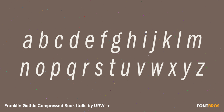 Franklin Gothic Compressed Book Italic Font Poster #1