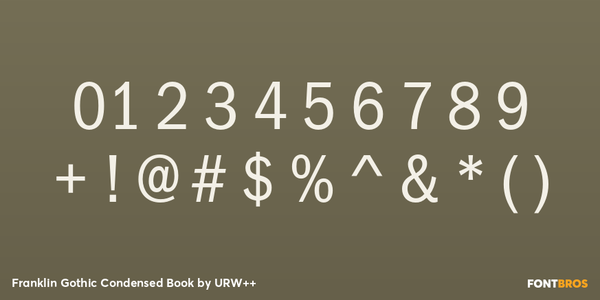 Franklin Gothic Condensed Book Font Poster #4