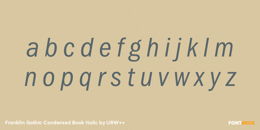 Franklin Gothic Condensed Book Italic Font Poster #3