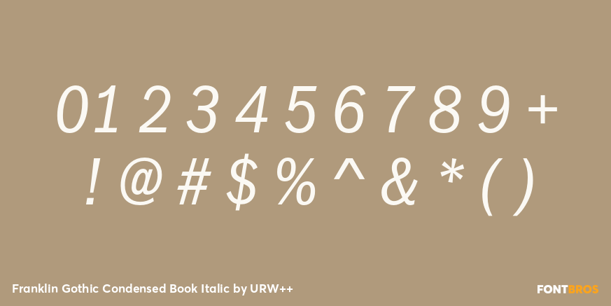 Franklin Gothic Condensed Book Italic Font Poster #4
