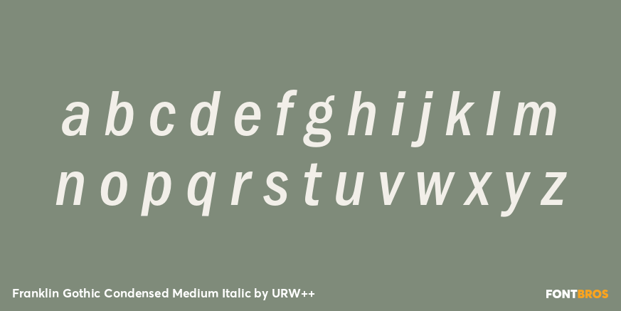 Franklin Gothic Condensed Medium Italic Font Poster #3