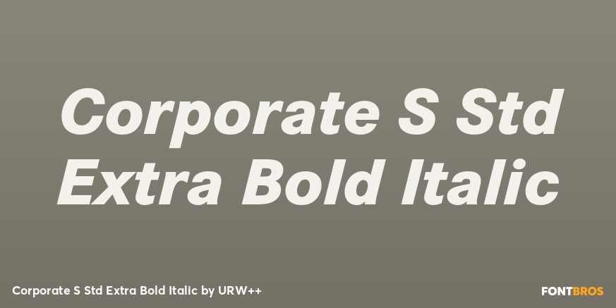 Corporate S Std Extra Bold Italic Font Poster #1
