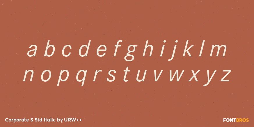 Corporate S Std Italic Font Poster #1