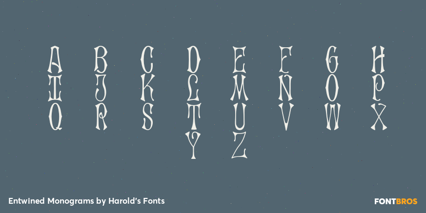 Entwined Monograms Font Poster #2