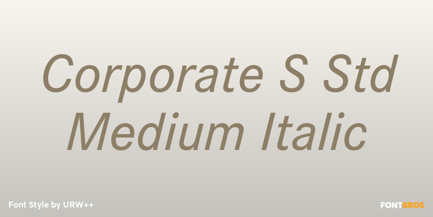 Corporate S Std Medium Italic Font Poster #1