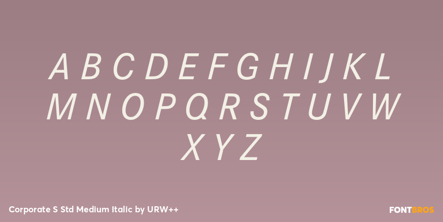 Corporate S Std Medium Italic Font Poster #1