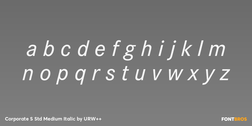 Corporate S Std Medium Italic Font Poster #1