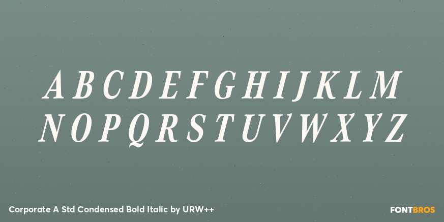 Corporate A Std Condensed Bold Italic Font Poster #2