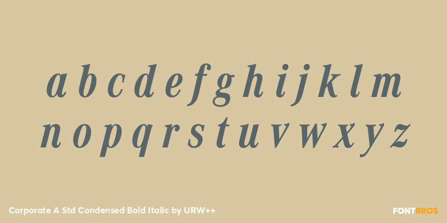 Corporate A Std Condensed Bold Italic Font Poster #3