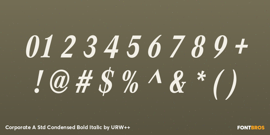 Corporate A Std Condensed Bold Italic Font Poster #4