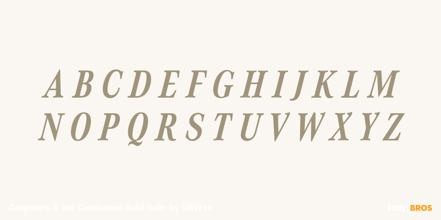 Corporate A Std Condensed Bold Italic Font Poster #1