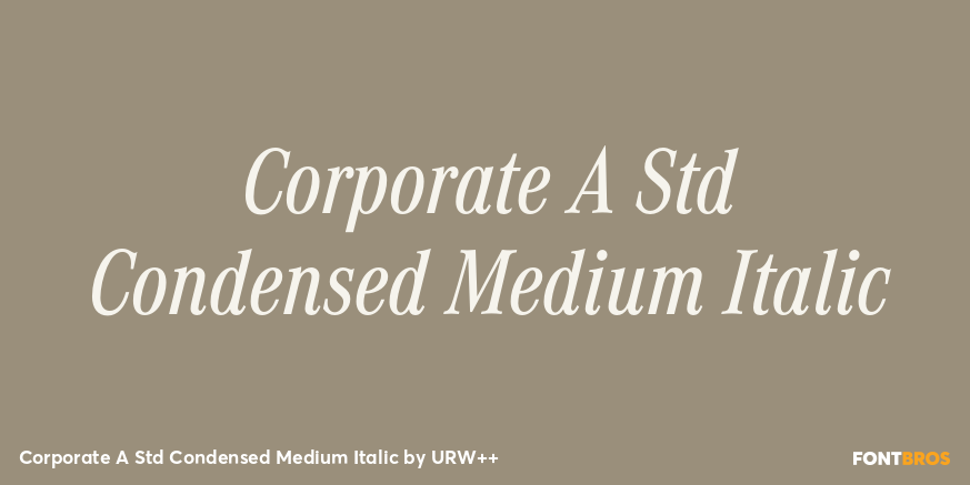 Corporate A Std Condensed Medium Italic Poster
