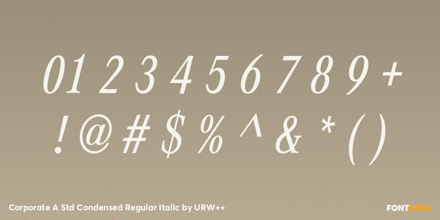 Corporate A Std Condensed Regular Italic Font Poster #4