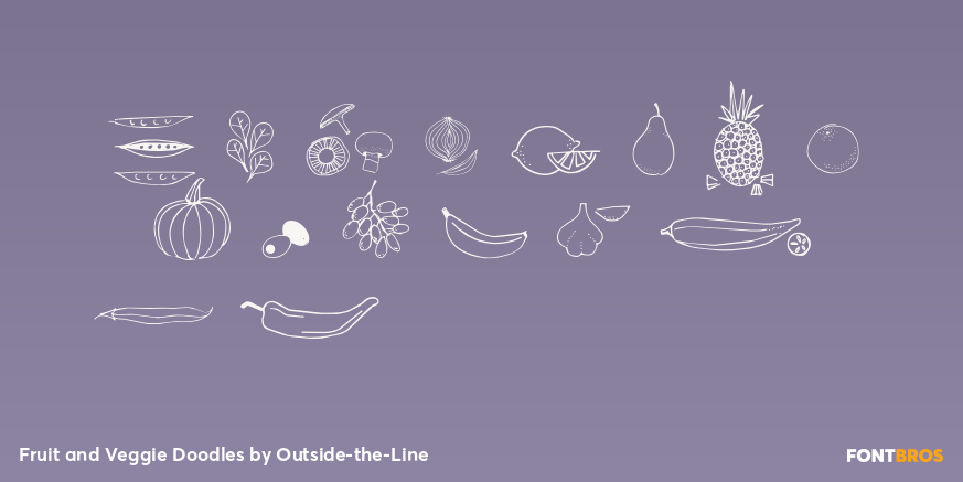 Fruit and Veggie Doodles Font Poster #3