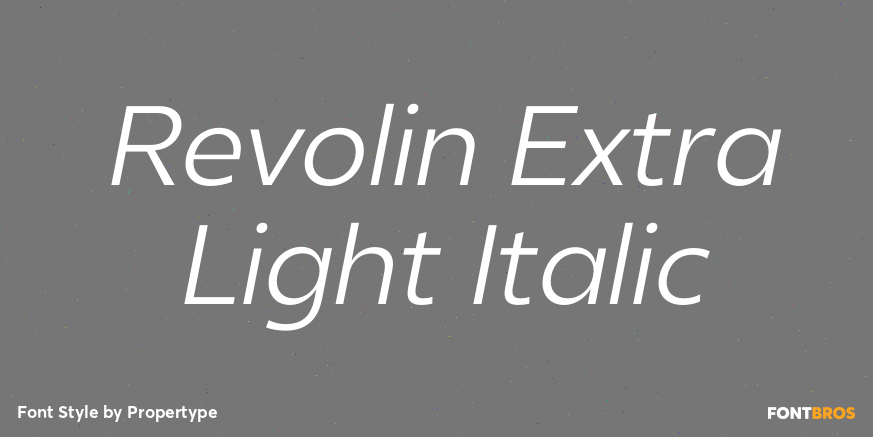 Revolin Extra Light Italic Poster