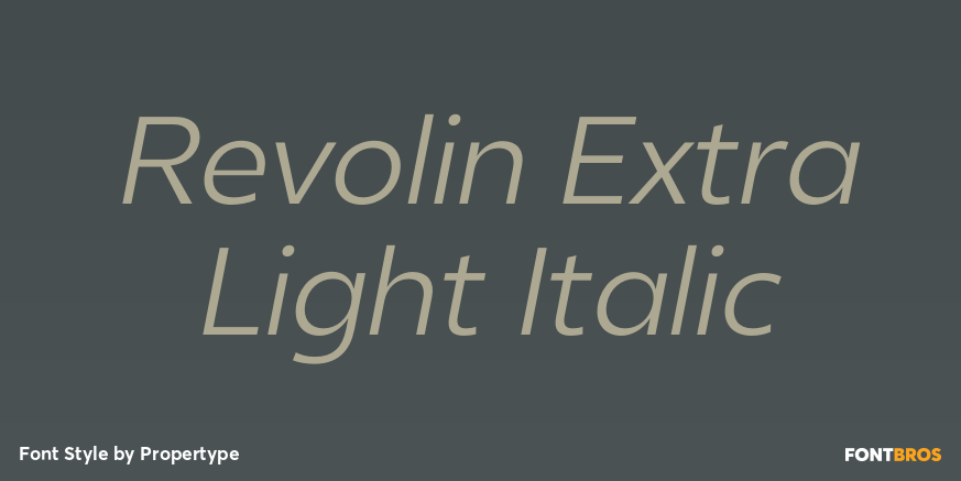 Revolin Extra Light Italic Poster