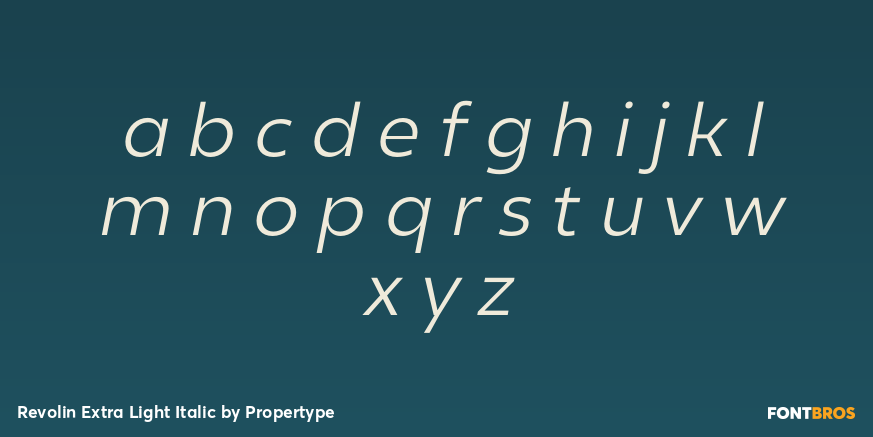 Revolin Extra Light Italic Font Poster #3