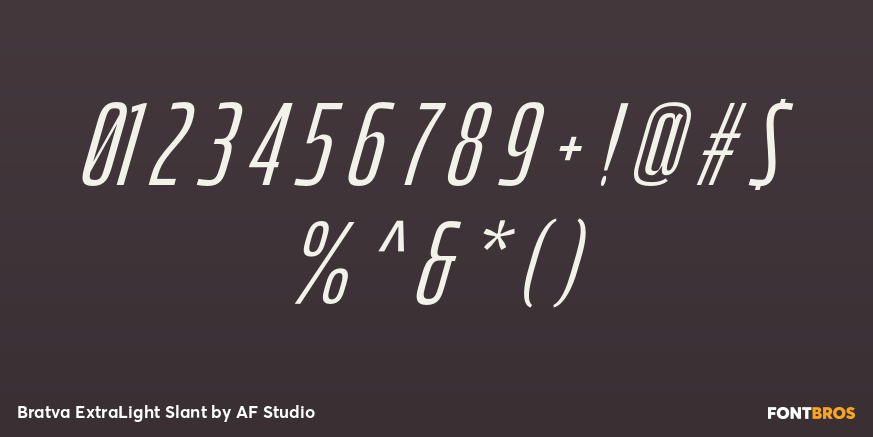 Bratva ExtraLight Slant Font Poster #4