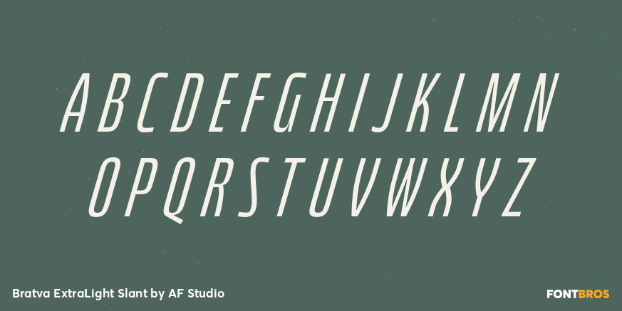 Bratva ExtraLight Slant Font Poster #2