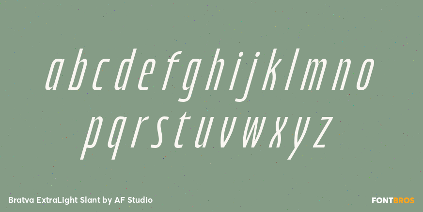 Bratva ExtraLight Slant Font Poster #3