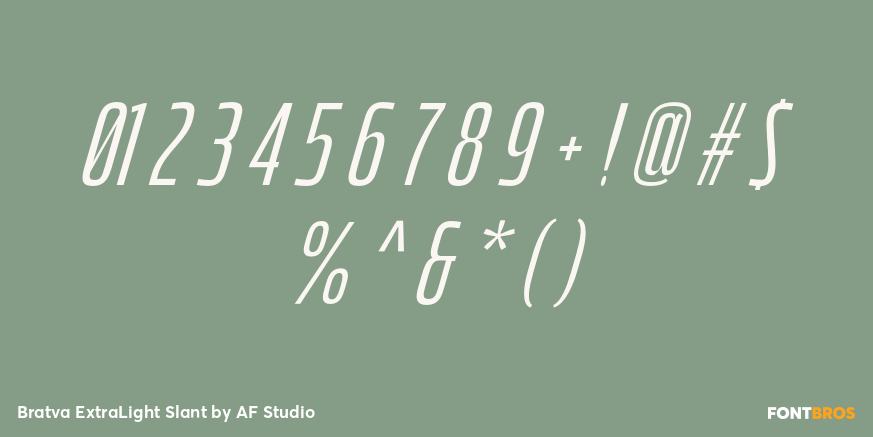 Bratva ExtraLight Slant Font Poster #4