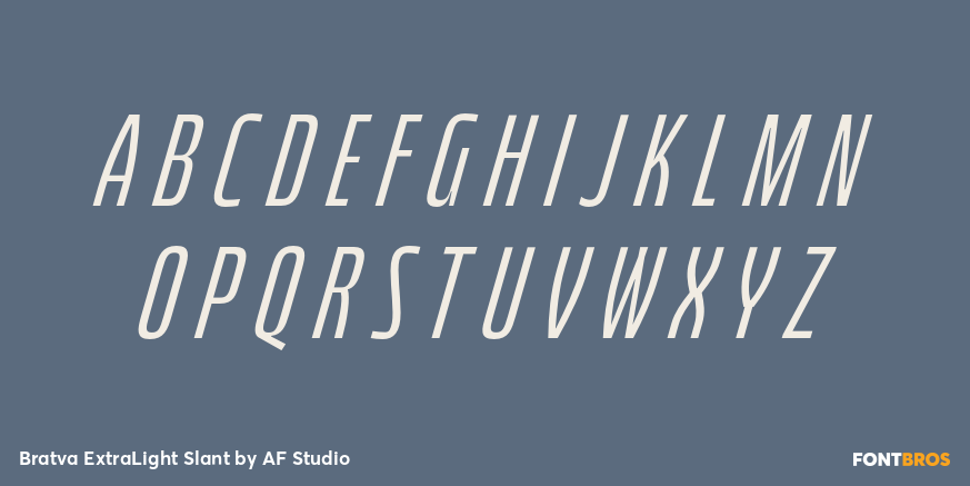 Bratva ExtraLight Slant Font Poster #2