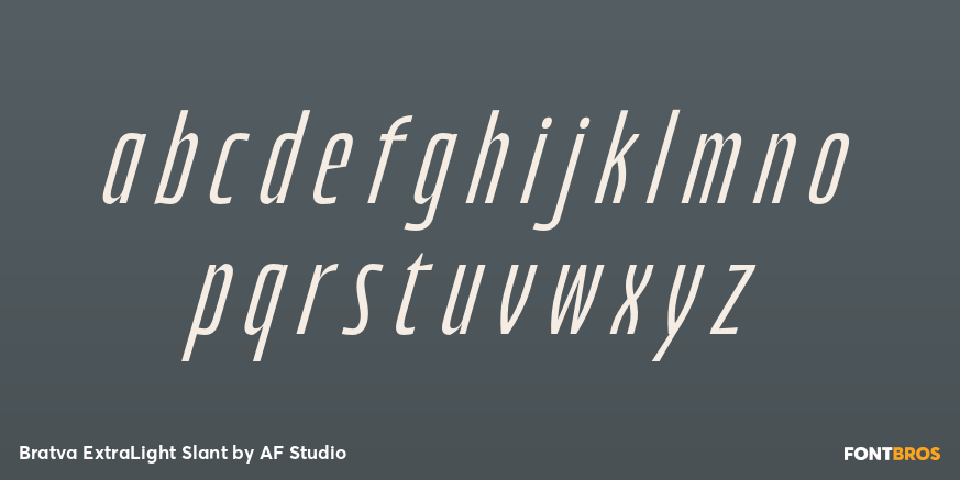Bratva ExtraLight Slant Font Poster #3