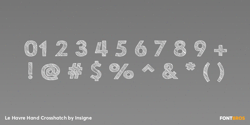 Le Havre Hand Crosshatch Font Poster #4