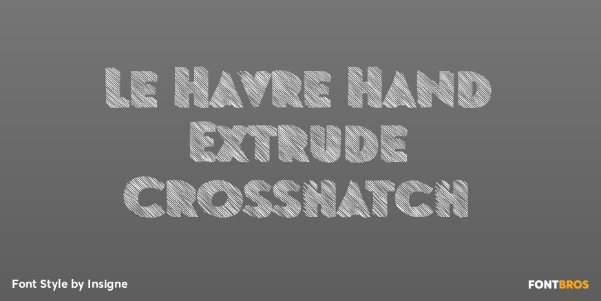 Le Havre Hand Extrude Crosshatch Poster