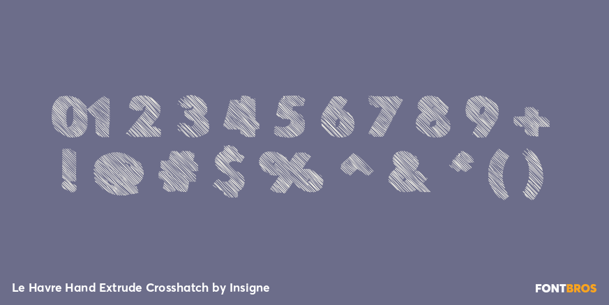 Le Havre Hand Extrude Crosshatch Font Poster #4