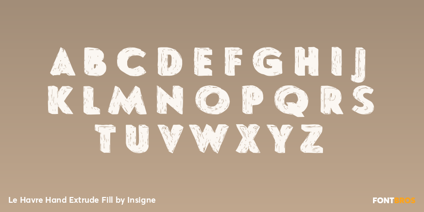 Le Havre Hand Extrude Fill Font Poster #2