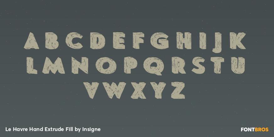 Le Havre Hand Extrude Fill Font Poster #3