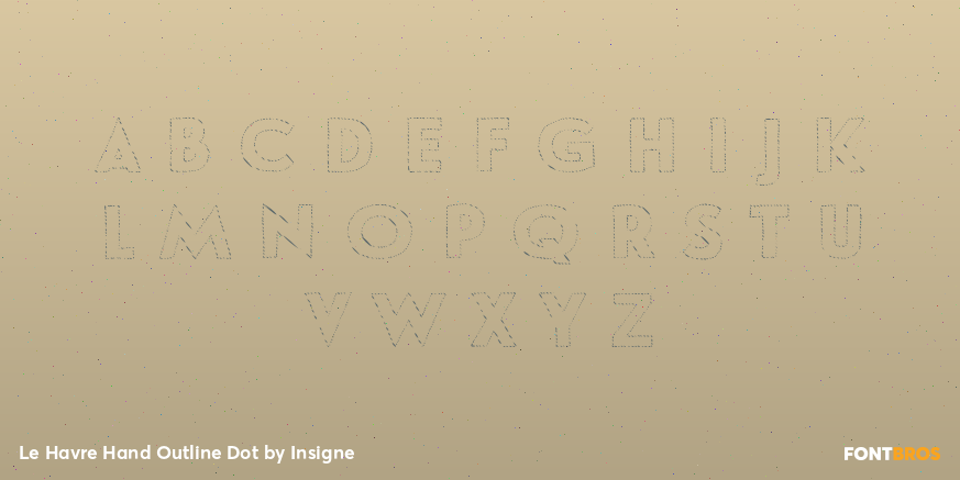 Le Havre Hand Outline Dot Font Poster #3