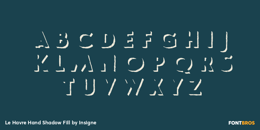 Le Havre Hand Shadow Fill Font Style by Insigne | Font Bros