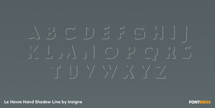 Le Havre Hand Shadow Line Font Poster #2