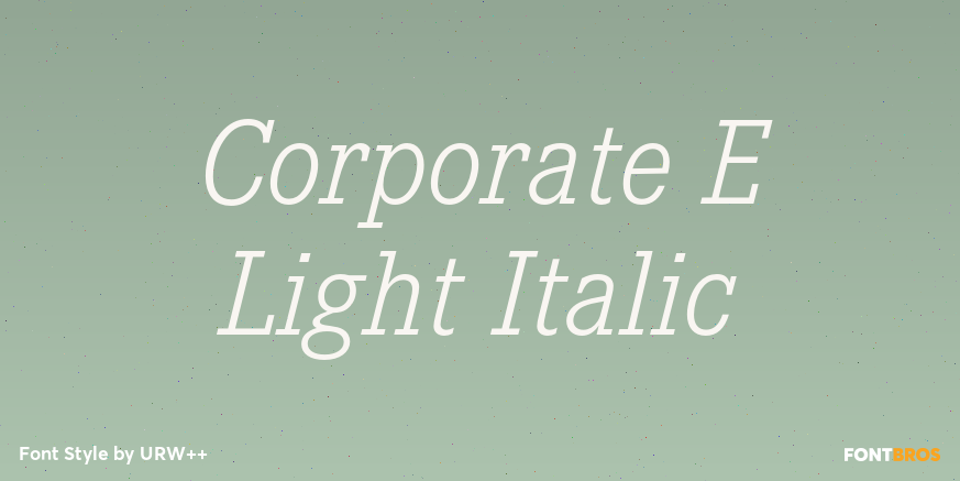 Corporate E Light Italic Font Poster #1