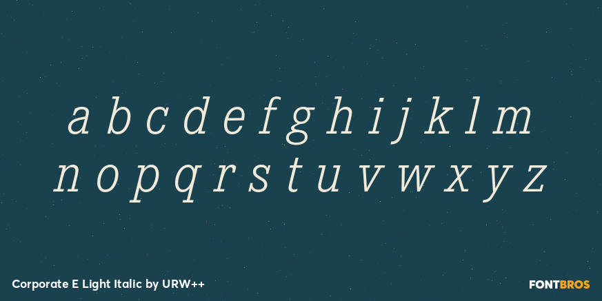 Corporate E Light Italic Font Poster #1