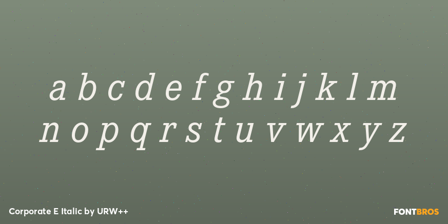 Corporate E Italic Font Poster #1