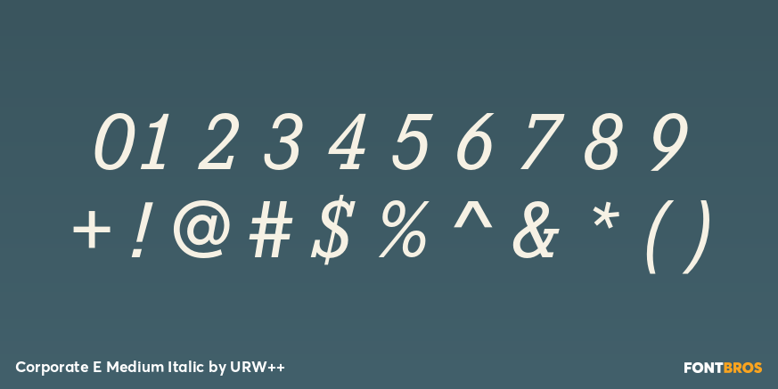 Corporate E Medium Italic Font Poster #1