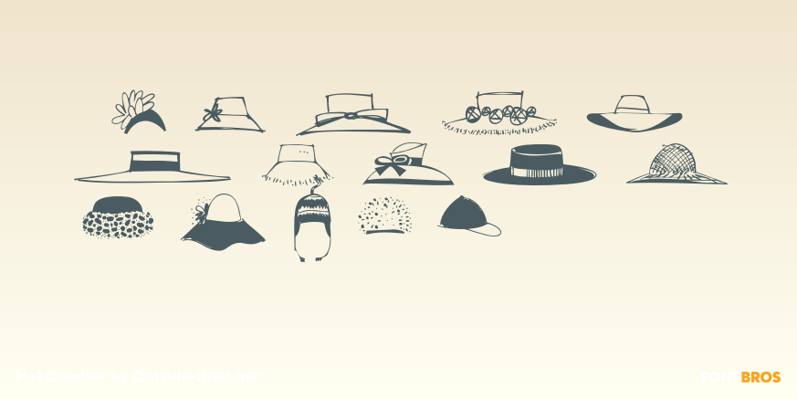 Hat Doodles Font Poster #2
