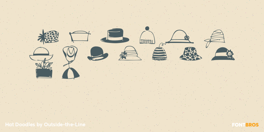Hat Doodles Font Poster #3