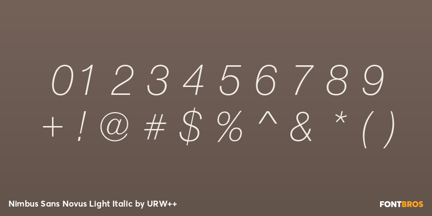 Nimbus Sans Novus Light Italic Font Poster #1
