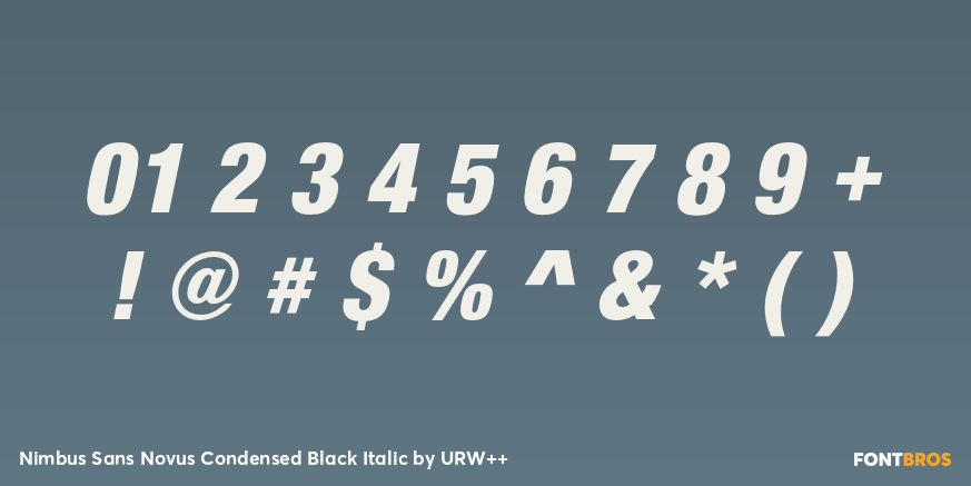 Nimbus Sans Novus Condensed Black Italic Font Poster #1