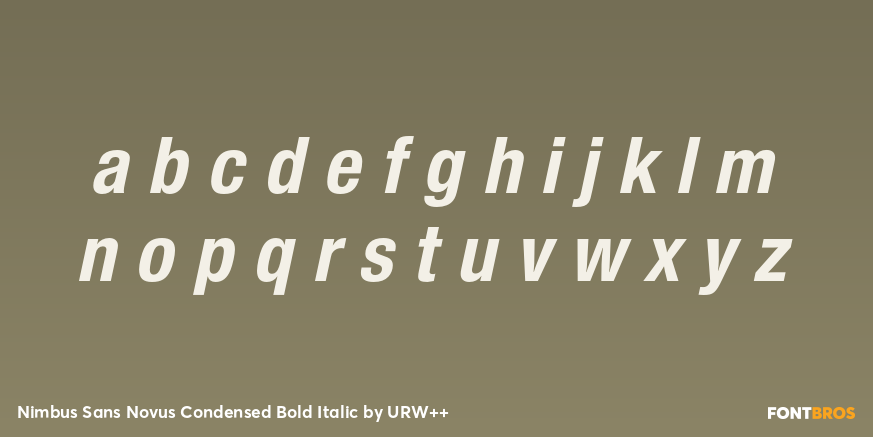 Nimbus Sans Novus Condensed Bold Italic Font Poster #1
