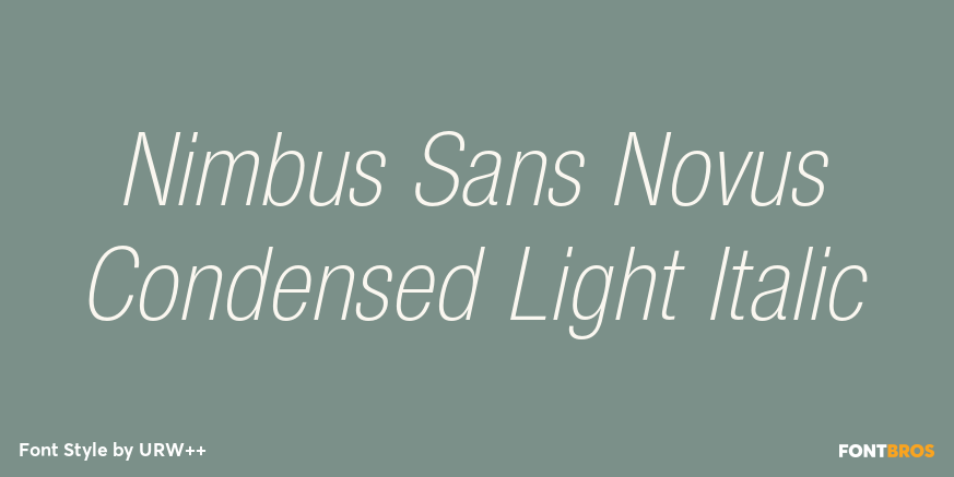 Nimbus Sans Novus Condensed Light Italic Font Poster #1