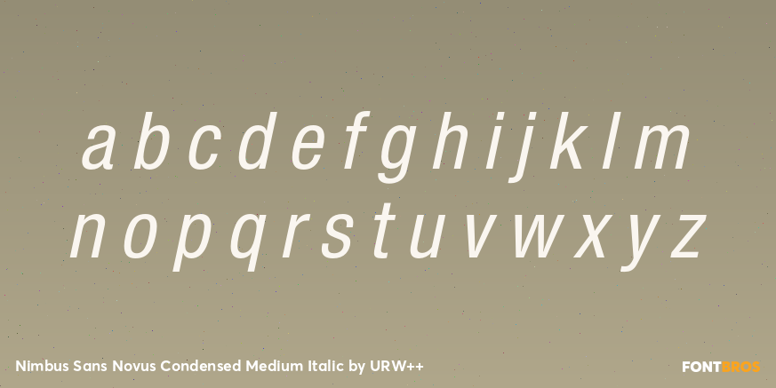 Nimbus Sans Novus Condensed Medium Italic Font Poster #3