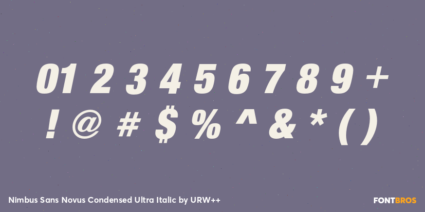 Nimbus Sans Novus Condensed Ultra Italic Font Poster #4