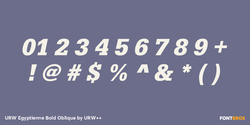 URW Egyptienne Bold Oblique Font Poster #1
